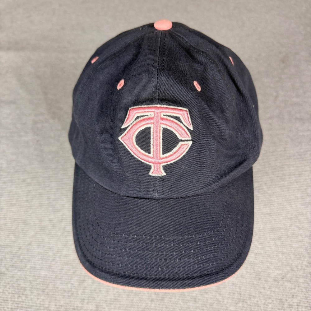 Fan Favorite Minnesota Twins MLB Womens Baseball Hat Navy‎ Blue Pink Adjustable